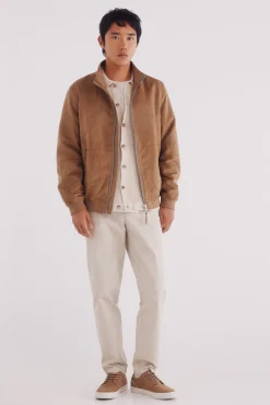 Springfield Casacos-Blusão efeito camurça castanho