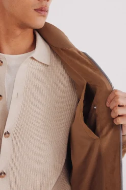 Springfield Casacos-Blusão efeito camurça castanho