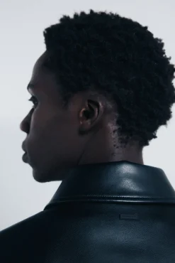 Springfield Casacos-Blusão efeito pele preto