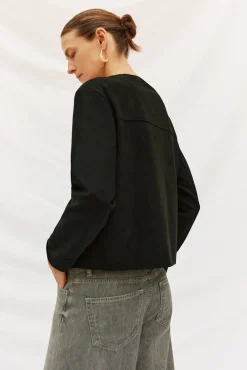 Cortefiel Sobretudos-Blusão efeito pele Preto