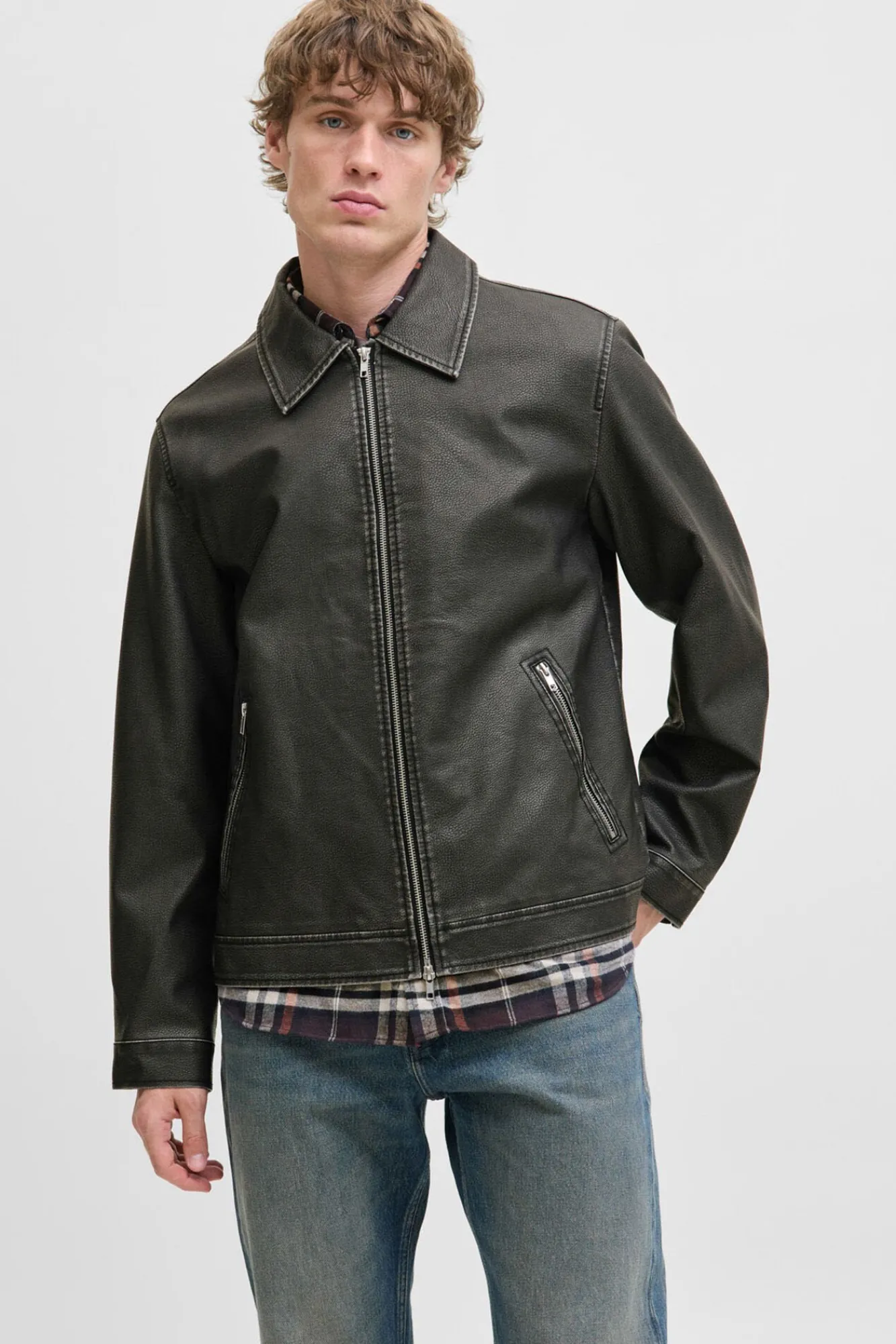 Jack & Jones Casacos-Blusão estilo motociclista preto