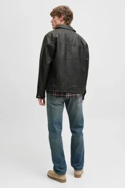 Jack & Jones Casacos-Blusão estilo motociclista preto