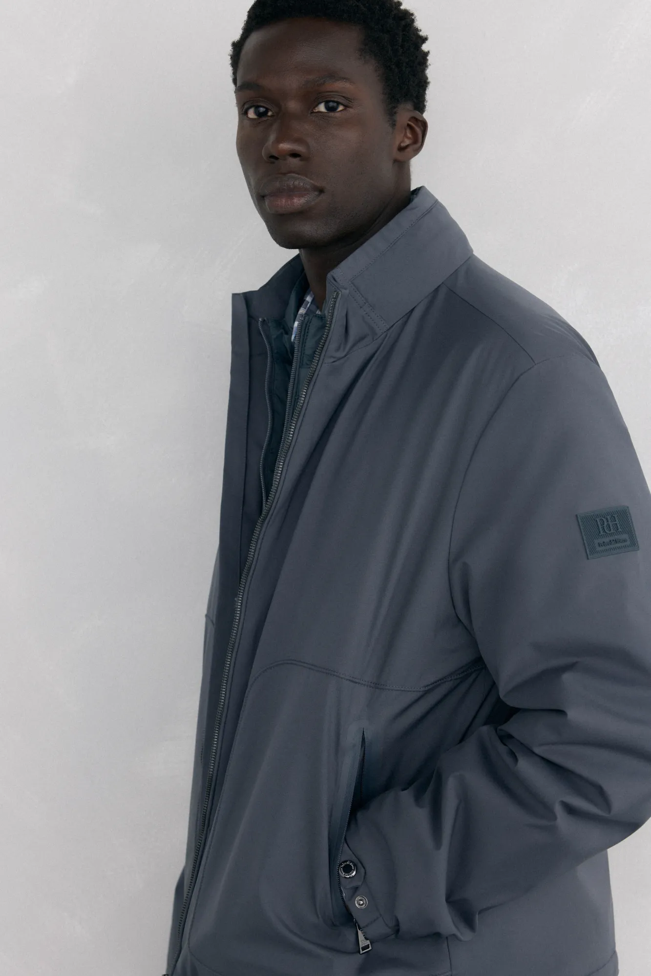 Pedro del Hierro Casacos|Sobretudos-Blusão forros desmontáveis Cizento