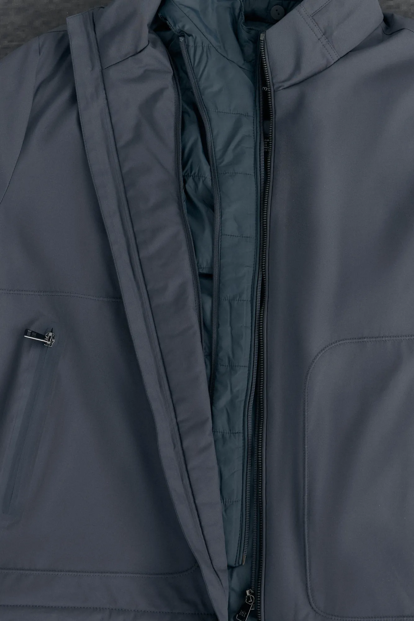 Pedro del Hierro Casacos|Sobretudos-Blusão forros desmontáveis Cizento