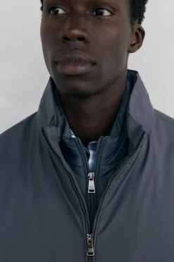 Pedro del Hierro Casacos|Sobretudos-Blusão forros desmontáveis Cizento