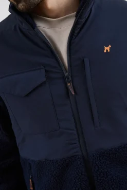 Williot Casacos-Blusão híbrida de borrego Azul