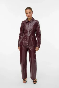 Vero Moda Sobretudos-Blusão justa com efeito couro Granada