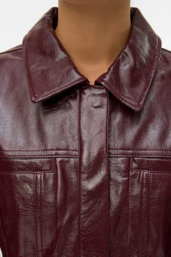 Vero Moda Sobretudos-Blusão justa com efeito couro Granada