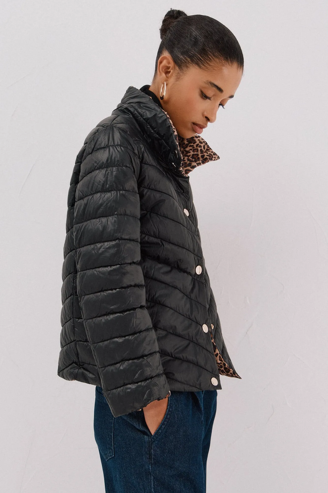 Cortefiel Sobretudos|Casacos-Blusão reversível thermolite® Preto