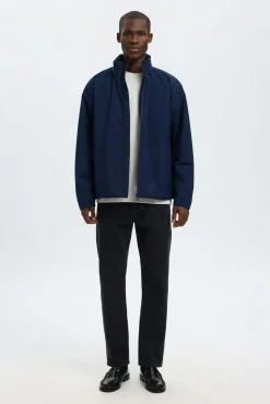 Selected Casacos-Blusão técnica resistente à água Azul