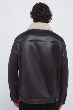 Springfield Casacos-Blusão trucker com efeito camurça dupla face castanho