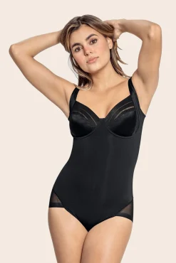 Leonisa Roupa Interior-Body de controle suave com copas com aro aro preto