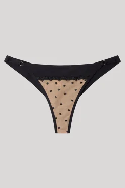 Gisela Roupa Interior-Bolinhas cuequinha brasileira de renda de renda preto