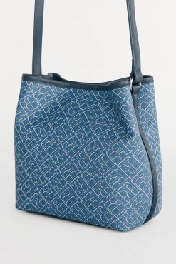 Pedro del Hierro Malas-Bolsa balde com alça alça monograma Azul