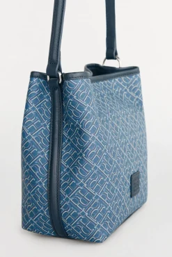 Pedro del Hierro Malas-Bolsa balde com alça alça monograma Azul