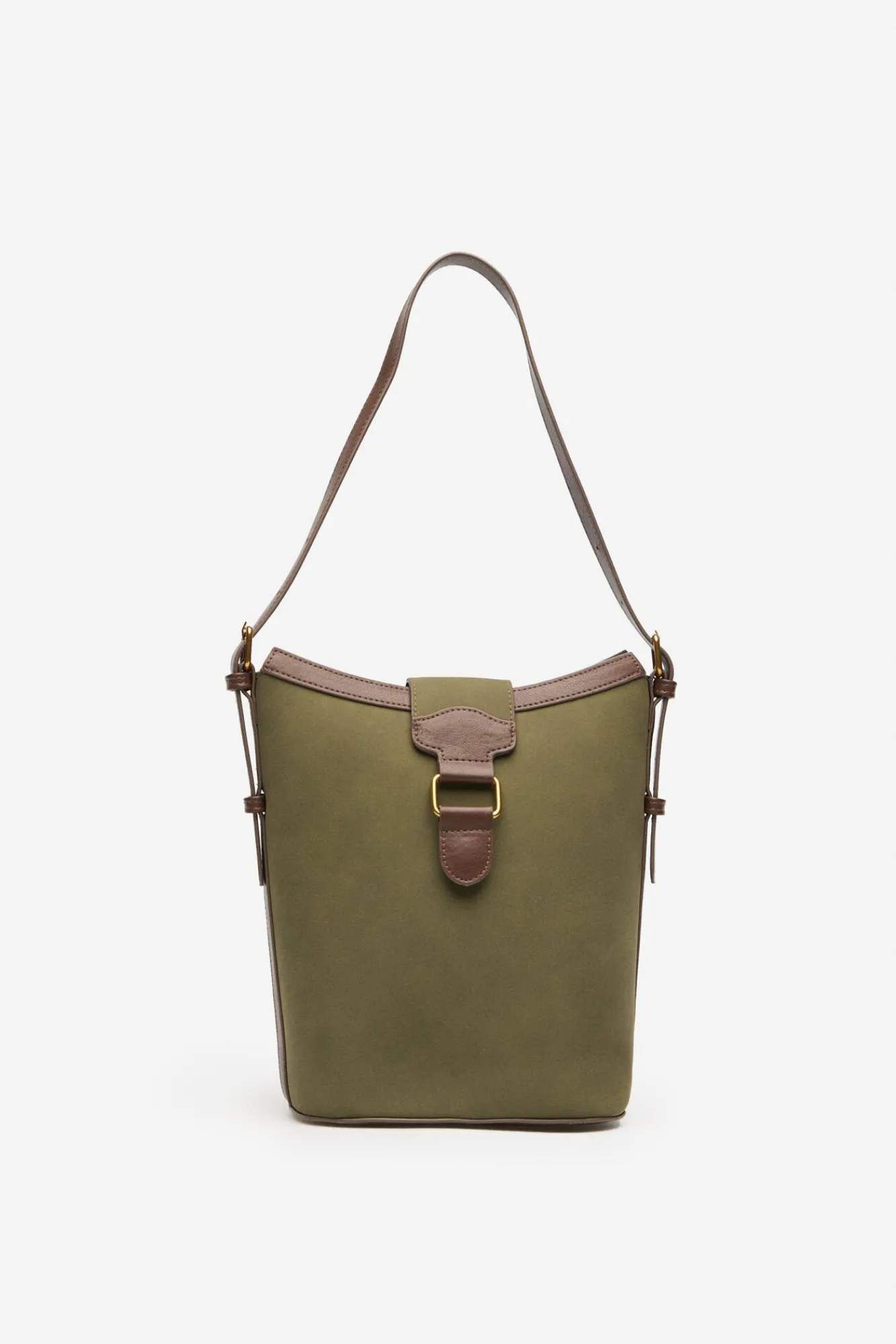 Cortefiel Malas-Bolsa com fivela bimateria Verde
