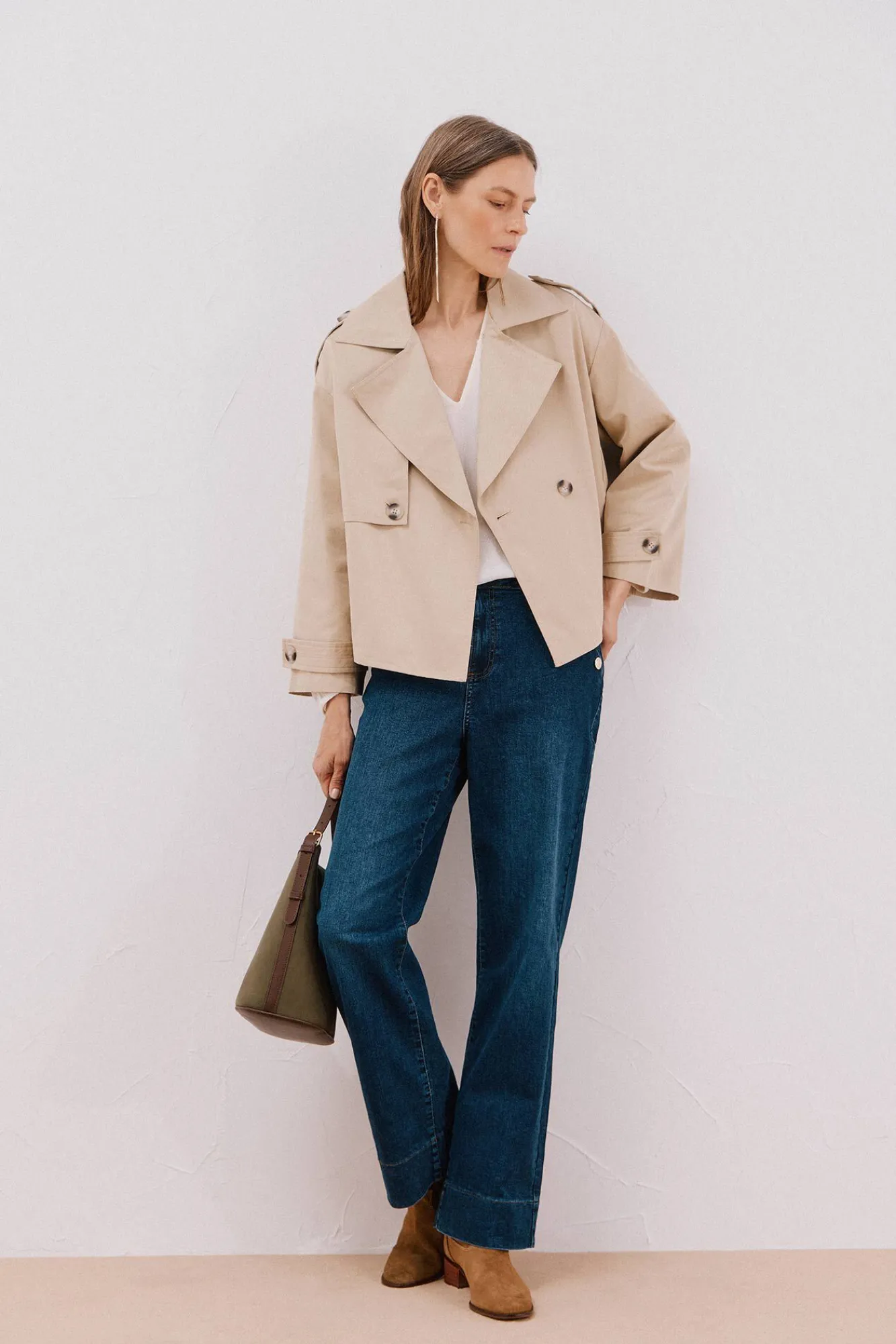 Cortefiel Malas-Bolsa com fivela bimateria Verde