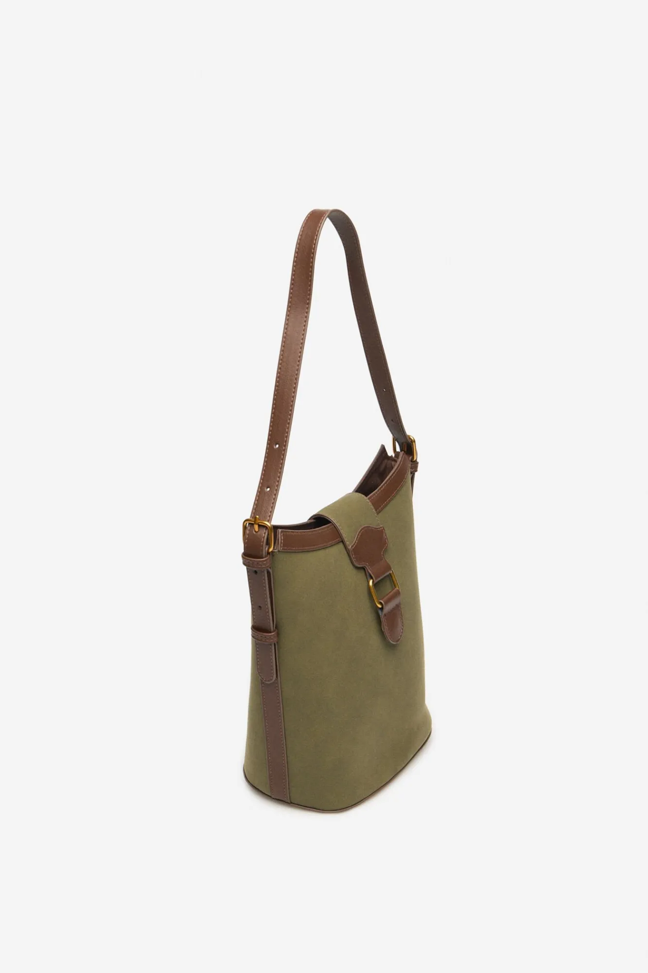 Cortefiel Malas-Bolsa com fivela bimateria Verde