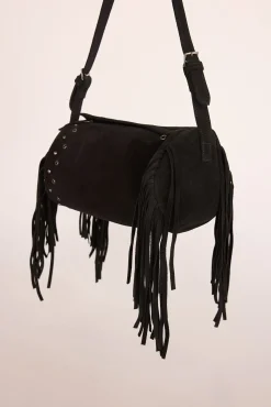 Slowlove Malas-Bolsa de barril com franjas Preto