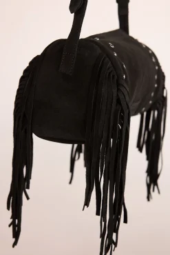 Slowlove Malas-Bolsa de barril com franjas Preto