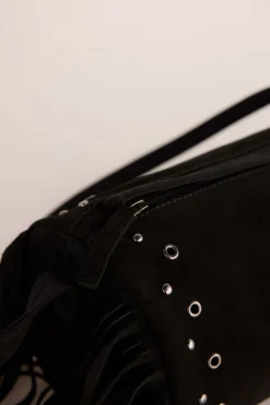 Slowlove Malas-Bolsa de barril com franjas Preto