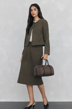 Pedro del Hierro Malas-Bolsa de boliche jacquard Marrom