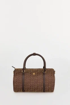Pedro del Hierro Malas-Bolsa de boliche jacquard Marrom