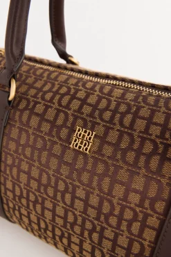 Pedro del Hierro Malas-Bolsa de boliche jacquard Marrom