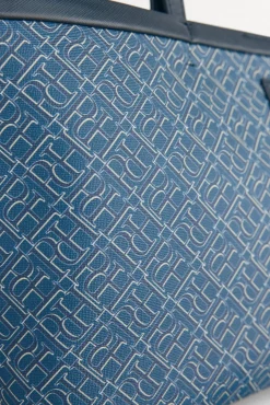 Pedro del Hierro Malas-Bolsa de compras com monograma Azul