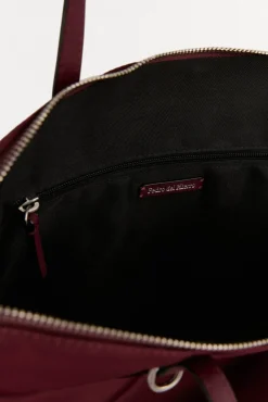Pedro del Hierro Malas-Bolsa de compras de nylon com fecho-éclair Bordeaux