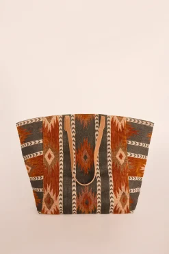 Slowlove Malas-Bolsa de compras jacquard marrom Multicolorido