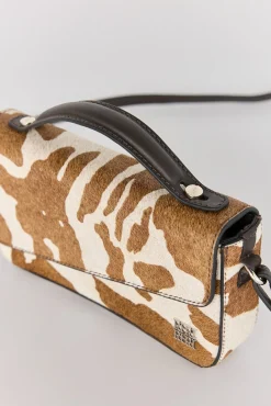 Pedro del Hierro Malas-Bolsa de mala de tiracolo com estampado de vaca marrom (pele) V&aacute;rios