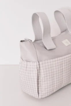Women'secret Maternidade-Bolsa de nécessaire "maternity" média em xadrez cinza cinzento