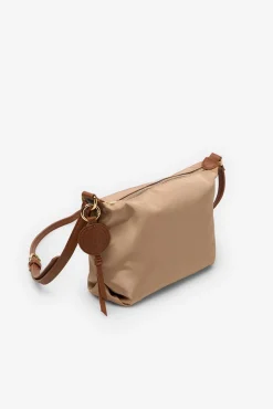 Cortefiel Malas-Bolsa de ombro com logo de nylon porque Castanho