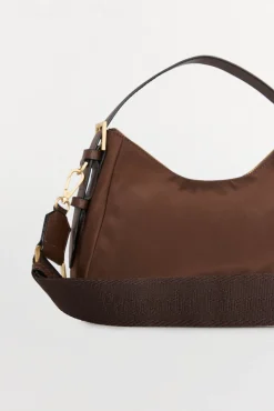 Pedro del Hierro Malas-Bolsa de ombro de nylon com fivelas Marrom