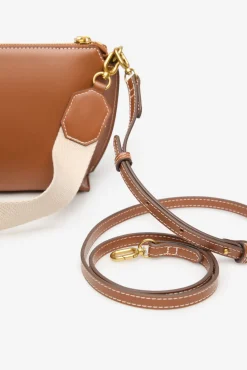 Cortefiel Malas-Bolsa tiracolo básica com costura Castanho