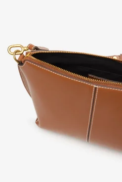 Cortefiel Malas-Bolsa tiracolo básica com costura Castanho