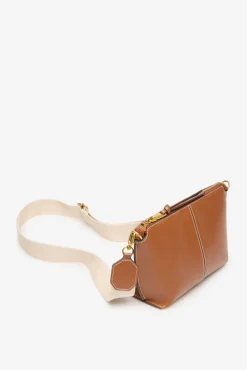 Cortefiel Malas-Bolsa tiracolo básica com costura Castanho