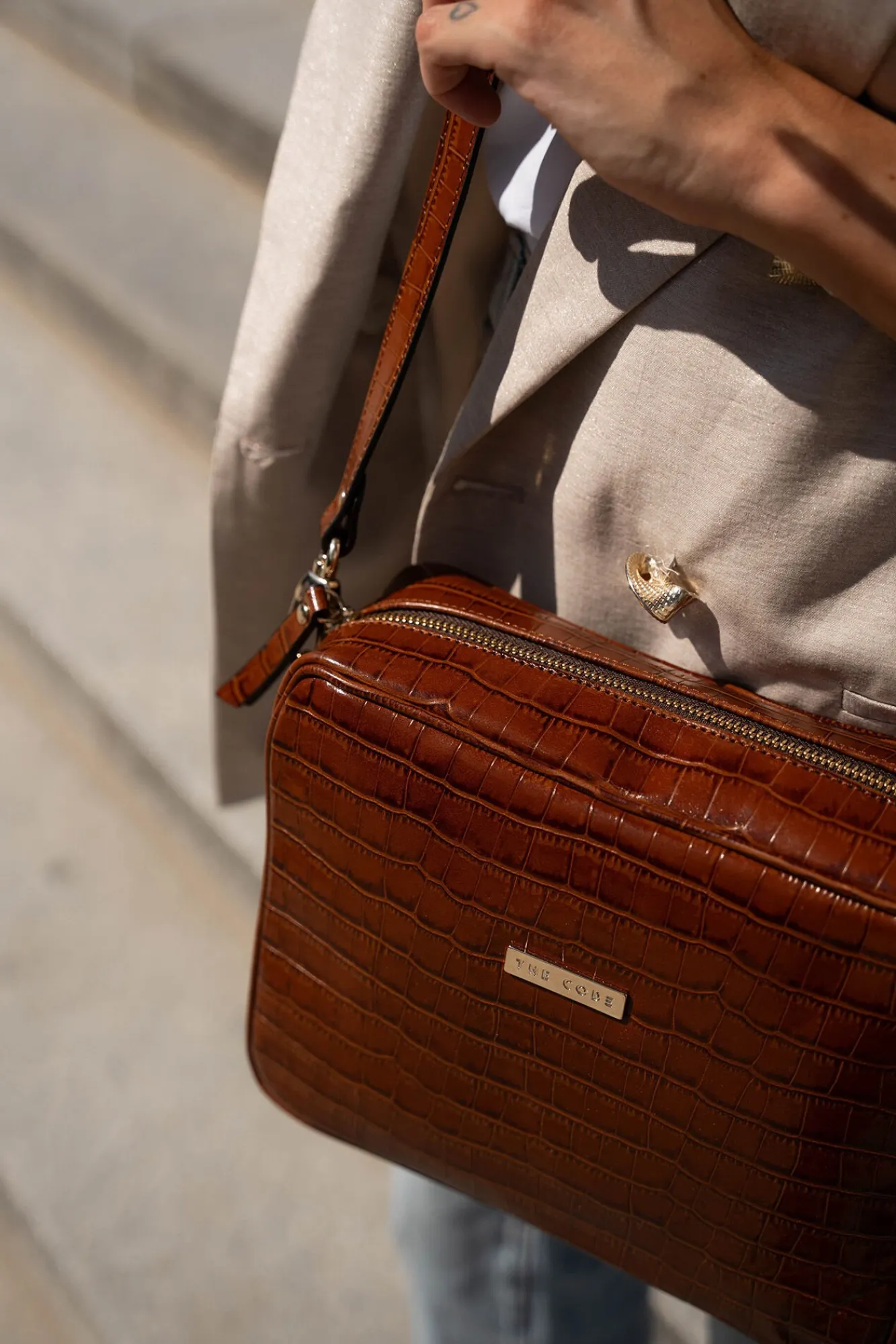 The Code Malas-Bolsa tiracolo Charlotte praliné Castanho