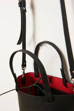 Zubi Malas-Bolsa tote Isak S de pele Preto