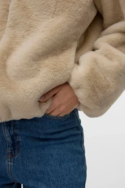 Vero Moda Sobretudos|Casacos-Bomber com efeito pelo Tostado