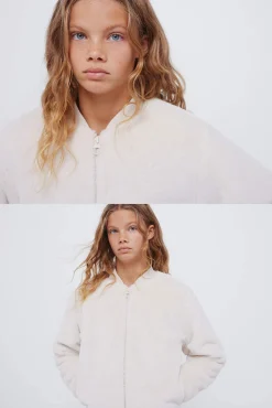 Springfield Kids Sobretudo|Casacos-Bomber de cabelo de menina bege