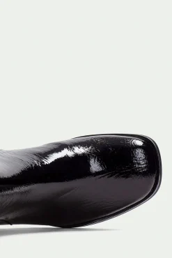 Hispanitas Saltos|Calçado De Couro-Bota Botins quadrado e bainha MARSEILLE Preto