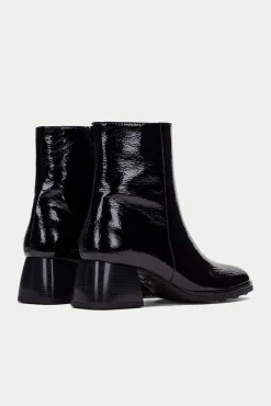 Hispanitas Saltos|Calçado De Couro-Bota Botins quadrado e bainha MARSEILLE Preto