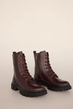 Pedro del Hierro Saltos|Botas-Bota de combate de pele Bordeaux