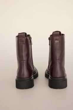 Pedro del Hierro Saltos|Botas-Bota de combate de pele Bordeaux
