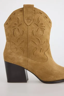 Slowlove Saltos|Calçado De Couro-Bota de croute de Botins Castanho