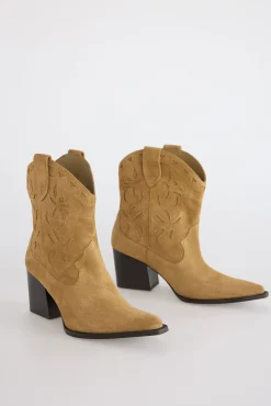 Slowlove Saltos|Calçado De Couro-Bota de croute de Botins Castanho