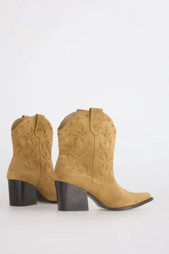 Slowlove Saltos|Calçado De Couro-Bota de croute de Botins Castanho