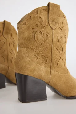 Slowlove Saltos|Calçado De Couro-Bota de croute de Botins Castanho